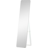 Espejo de pie y pared rectangular marco madera pino moderno 37x43x156 cm blanco