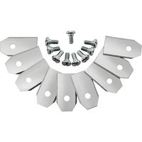 45 lame per coltelli in titanio con 45 viti, 35×18×0,75 mm, argento