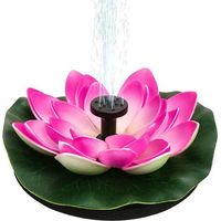 Fontaine solaire flottante en forme de nénuphar/lotus, avec pompe intégrée, pour bassin, terrasse, jardin ou piscine. Décoration extérieure : soliflore, lotus, etc.