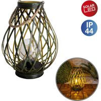 Näve Solar-Dekoleuchte LED mit Dämmerungssensor Baluba 31 cm grün/gold