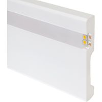 Efectoled – Moulure plinthe pour ruban LED 2 m – Capot continu – Compatible jusqu’à 19 mm – Montage en surface pour intérieur