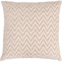 Coussin beige à chevrons relief doux - beige chevron