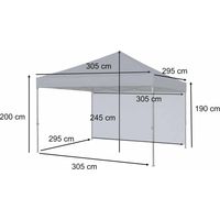 Pop-Up Garden Gazebo 3x3 m, Waterproof, 3 Sidewalls