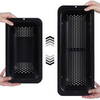 Enowelir Panier passoire sur évier - Laver les légumes et les fruits, égoutter les pâtes cuites - Extensible - Essentiels de cuisine (7,9 W x 14,5-19,5 L x 2,75 H) - Noir