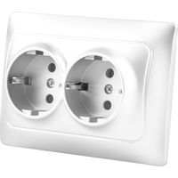 Universeller weißer Onlex-Doppel-Schuko-Einbausockel 16a