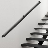 Jiubiaz Barandilla de escalera mural Pasamanos de escalera negro Revestimiento de barandilla Longitud 180 cm Fabricado en metal Interior Exterior
