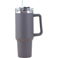 Mug isotherme portable en acier inoxydable avec paille (1 pièce)