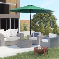 Parapluie jardin Ø295x250cm manivelle mécanisme inclinable poteau métallique amovible terrasse piscine