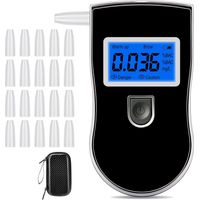 Alcohol Breathalyzer, Portable Alcohol Breath Tester with 20Pcs Mouthpieces, High Accurate BAC Breathalyzer, Professional Breathalysers Blood Alcohol Tester with LCD Digital Screen