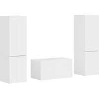 vidaXL Ensemble meuble TV 5 pc Blanc brillant Bois d'ingénierie
