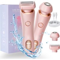 Recortadora de vello íntimo para mujer, afeitadora eléctrica 2 en 1 para mujer, afeitadora eléctrica inalámbrica para mujer, depiladora y afeitadora impermeable IPX6 con pantalla LCD para rostro, axil