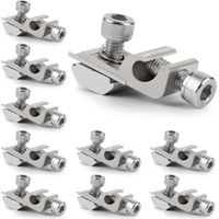 10 clips de mise à la terre photovoltaïques en aluminium, clips de fixation pour panneaux solaires, rondelles de mise à la terre pour panneaux solaires, kits de support photovoltaïques, bornes de mise