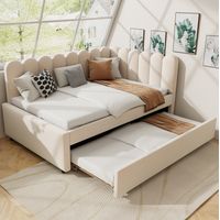 Schlafsofa 140x200 cm Mit L-förmigem Gestell Und Ausziehbett, Beiger Veloursstoff