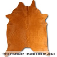 Tapis en Cuir Véritable Brun Authentique et Unique - Beige