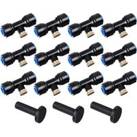 Buses D’Irrigation Kit 12Pcs de Brumisation en Laiton +12siège Pulvérisation,Système Brumisateur Extérieur,Arroseurs D'atomisation pour l'Irrigation l'Arrosage des Jardins,Bleu -