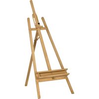Chevalet de Peinture Pliable Hêtre Réglable en Hauteur et Inclinaison, 65x110x180-235 cm