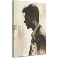 Cuadro sobre Lienzo Retrato masculino en tonos beige 30x45
