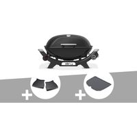 Barbecue à gaz Q 2100N noir + Plan de travail + Plancha (1/2) - Weber
