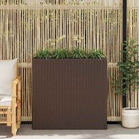 Vidaxl – Lit surélevé de jardin avec 4 pots en résine tressée – Structure résistante à l'eau – Parfait pour terrasses et balcons