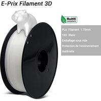 Filament 3D blanc PLA 1,75mm 1kg pour imprimante 3D fil d'imprimante 3d Pla bobine pour imprimante 3D et stylo d'impression en 3D