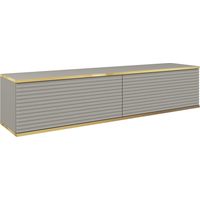 Mobile TV con lamelles grigie, 135 x 30 x 32 cm, Push to Open