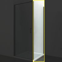 Ogomondo lato fisso per porta battente swing black nero cristallo 6 mm misure 87-89xh195 cm - confezione 1