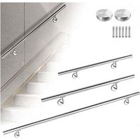 Tube et Barre Métallique Courante 100cm Garde-corps inox Extérieur & Intérieur Rampe d'escalier avec connexion