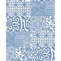 Papier peint baroque Profhome VD219149-DI papier peint intissé gaufré à chaud gaufré au style collage brillant bleu blanc 5,33 m2