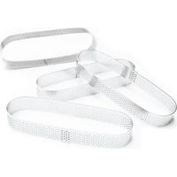 apc 4 individuelle, perforierte Tarteformen Silber 15x4 cm