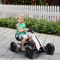 kart pour enfants - métal - ceinture de sécurité - blanc - plastique - jusqu’à 5 km/h - siège avec dossier - kart électrique - Moderne