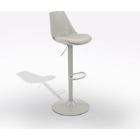 SGABELLO IN METALLO GRIGIO CHIARO E TESSUTO MELANGE GRIGIO CHIARO