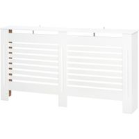 Copritermosifoni a doghe con ripiano portaoggetti legno bianco 172x19x81 cm