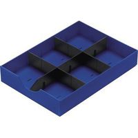 Schublade doc 23 x 5,3 x 32 cm (B x H x T) geschlossen inkl. 1 Längststeg 2 Querstege Polyl blau