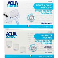 Aquasan Compact Aquacompact Filtro Rubinetto Anticalcare con 5 Cartucce Special Kit 5000 Litri Colore Bianco