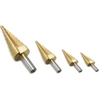 Frese/Punte coniche allargafori scalino/gradino set 4 pezzi 12 - 42 mm - Mod. C