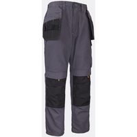 Pantalon Long de Travail Homme, Salopette de Jardin Homme, Pantalon avec Poches Genouillères, Pantalon Sergé Pantalon Long de Peintre (Gris, 2XL)