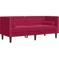 Canapé Sofa Chesterfield avec traversins 2 places velours