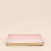 Plateau carré en métal rose 25x25cm