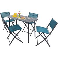 5 parti Bistroset Set Balcone Giardino Sumila 79x110x55 - VCM