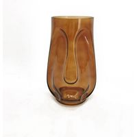 Vimin Box Vaso Testa Tribale Vetro D 12 - 15,5 Cm H 25 Cm Ambra