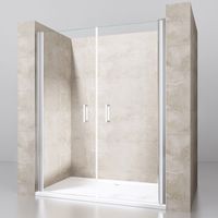 Durovin Bathrooms 1200mm Double Shower Door with Frameless Pivot Hinge Style Reversible Shower Enclosure Door 6mm Safety Glass