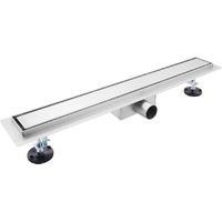 Bc-Elec – Caniveau de douche 70cm 2S70 – Acier inoxydable – Réversible – Hauteur ajustable 98-142mm – Siphon anti-odeur intégré