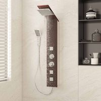 Panneau de douche en verre marron