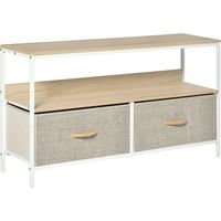 TV Stand Cabinet with 2 Foldable Drawers - Maple Colour