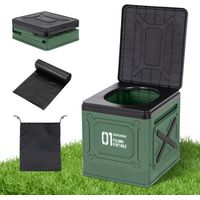 Toilettes de camping pliables 33,3 x 29,6 x 30,2 cm – Imperméables et résistantes aux taches – Installation rapide en 30 secondes – Sac de rangement inclus – Leogreen