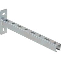 Dalsys Console de rail, console murale, support mural, support pour charges lourdes en acier galvanisé, résistant à la corrosion - 38/40 argent 48cm, 1 pièce
