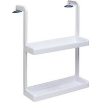 Doppia Mensola A Ventosa Scaffale Organizer Da Cucina Porta Oggetti Bianco