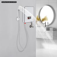 6500W Electric Water Heater with LED Display and Handheld Shower Mini Electric Instant Water Heater for Kitchen Bathroom Shower Hotel