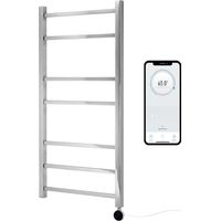 Electric Cumbria Heated Towel Rail Smart WiFi Controlled 500mm W x 1050mm H Stainless Steel Square Tube 7 Day Programmable Timer App Compatibility