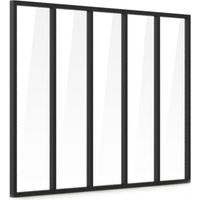 Aluminium-Indoor-Glasdach - 5 Glasscheiben - Schwarz - 173 x 123 cm